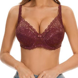 Lace Bra with Adjustable Straps | Padded Thin Cotton Cup | Full Coverage Comfort Fit