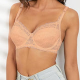 Lace Bra with Adjustable Straps | Padded Thin Cotton Cup | Full Coverage Comfort Fit