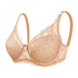 Lace Bra with Adjustable Straps | Padded Thin Cotton Cup | Full Coverage Comfort Fit