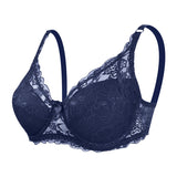 Lace Bra with Adjustable Straps | Padded Thin Cotton Cup | Full Coverage Comfort Fit